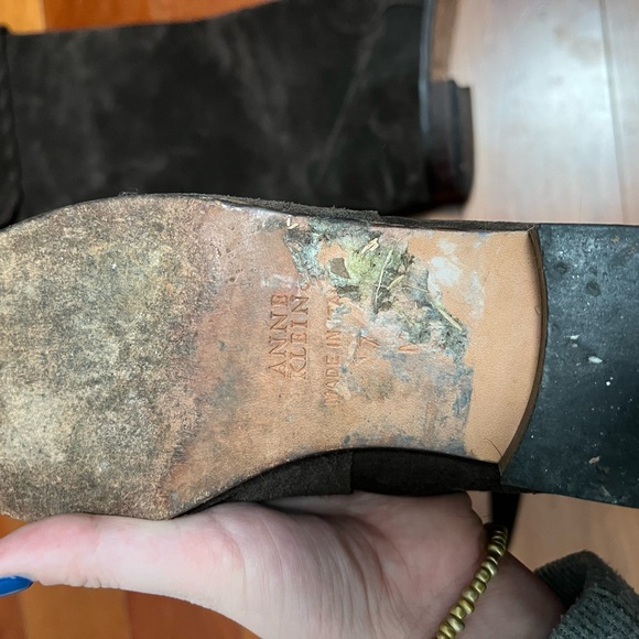 Cole Haan Black Suede Heeled Boots - Picture 3 of 3